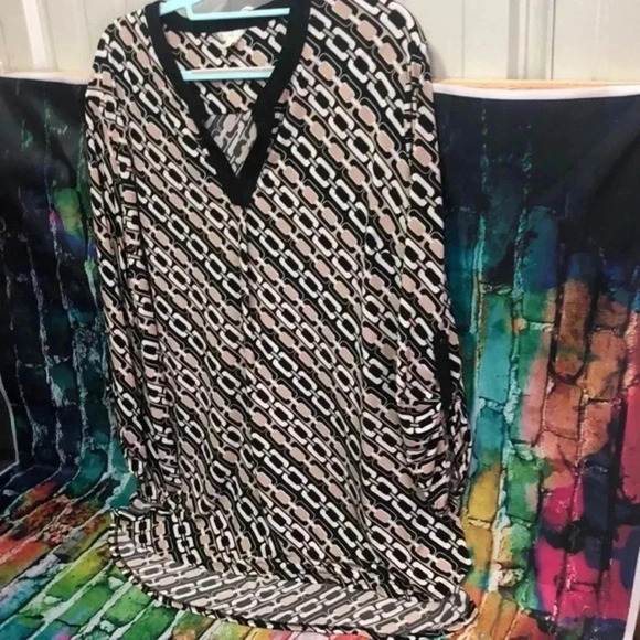 EST 1946 plus size blouse size 22/24‎ tan,white,black - Picture 1 of 6